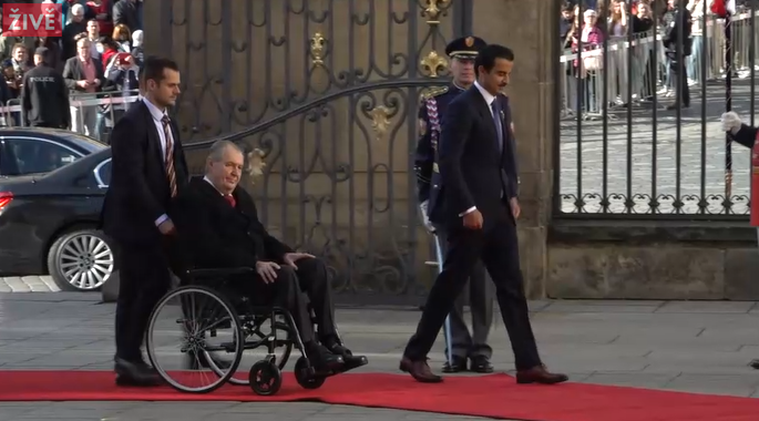Prezident Miloš Zeman přivítal na Pražském hradě emíra z Kataru (5.10.2022)