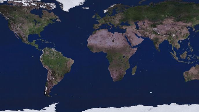 Země, složený satelitní snímek NASA