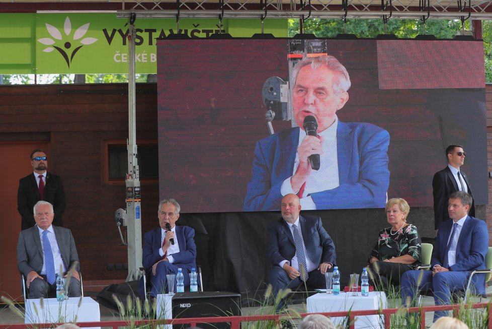 Miloš Zeman a Václav Klaus na Zemi živitelce (22. 8. 2019)