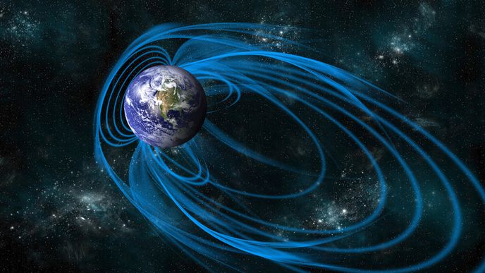 Magnetické pole Země. Ilustrační foto