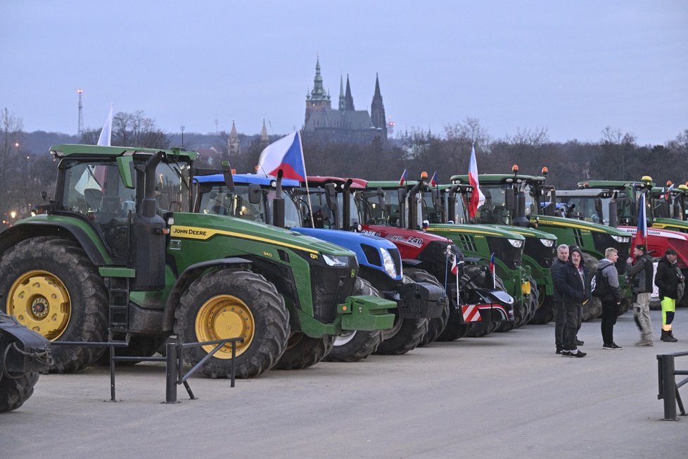 Protest zemědělců v Praze na Letné (7.3.2024)