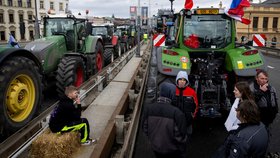 Protesty zemědělců v Praze (19.2.2024)