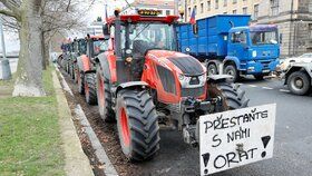 Protesty zemědělců v Praze (19.2.2024)