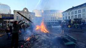 Protesty zemědělců během summitu EU (1.2.2024)