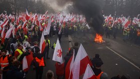 Protesty zemědělců v Polsku (6.3.2024)