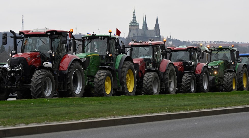 Protest zemědělců na pražské Letné (7.3.2024)
