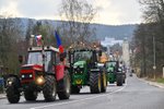 Demonstrace zemědělců spojená s protestní jízdou traktorů během výjezdního zasedání vlády v Libereckém kraji. (13.3.2024)