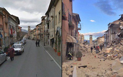 Město Amatrice zemětřesení změnilo v ruiny!
