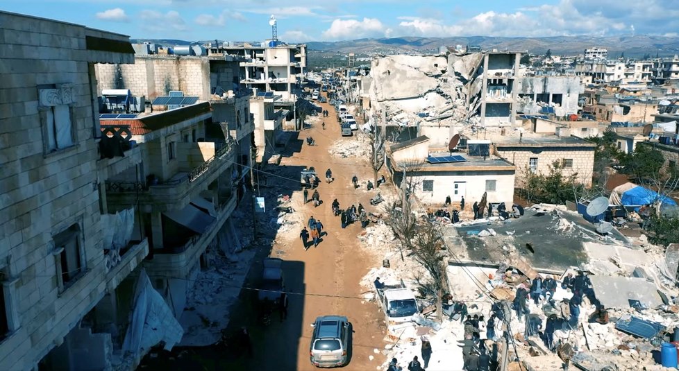 Zkáza města Aleppo v Sýrii.