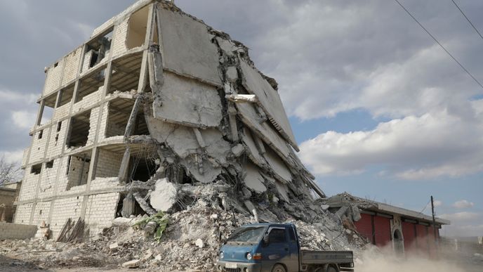 Zničené syrské město  Jandaris