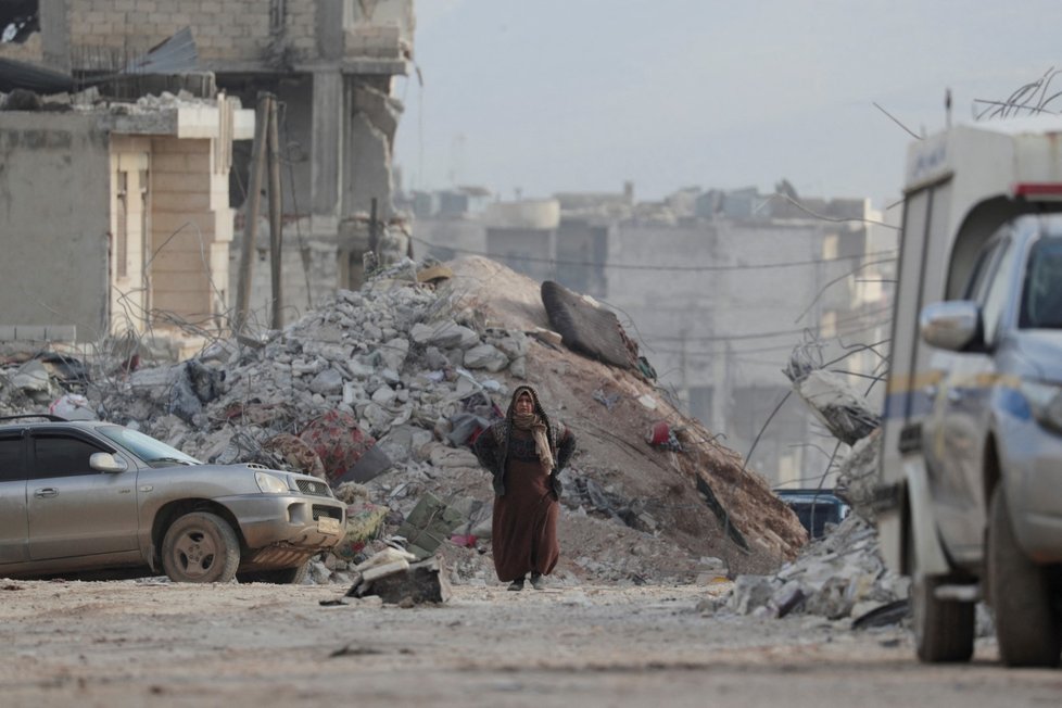 Zničené syrské město  Jandaris. (11.2.2023)