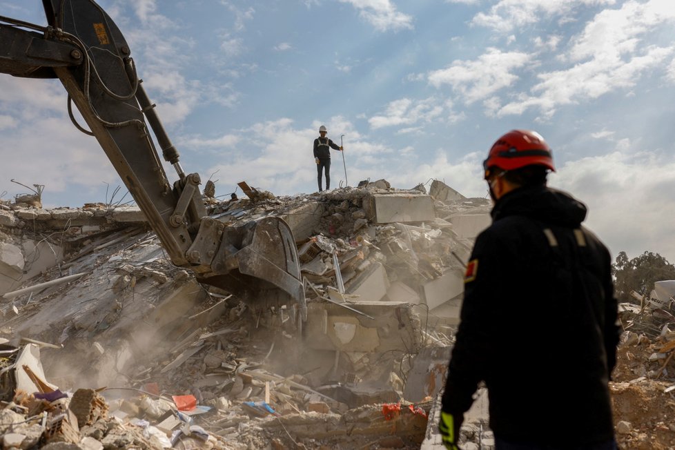 Následky ničivého zemětřesení v tureckém městě Antakya. (11.2.2023)