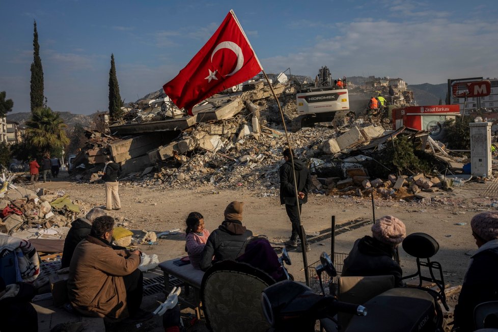 Následky ničivého zemětřesení v tureckém městě Antakya (11.2.2023)