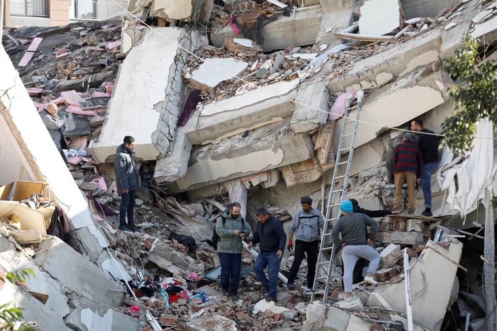 Následky ničivého zemětřesení v turecké provincii Hatay. (8.2.2023)