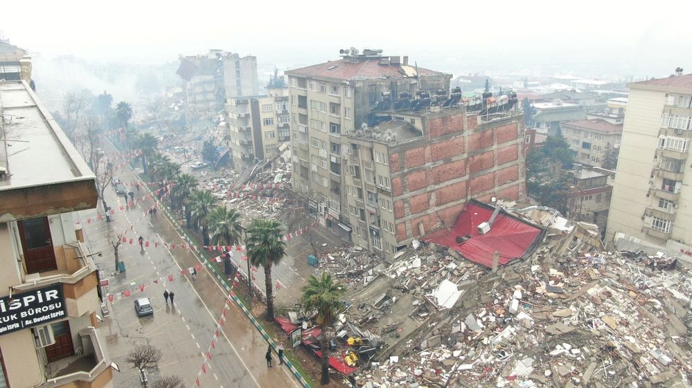 Následky zemětřesení v tureckém Kahramanmarasu(6. 2. 2023)