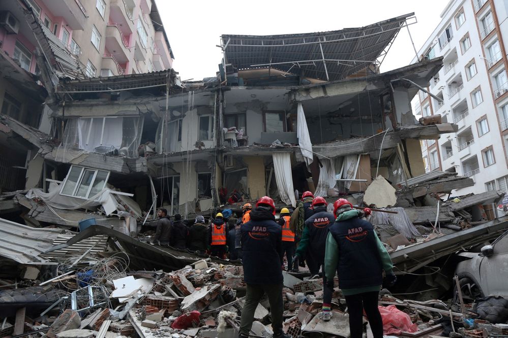 Následky zemětřesení v tureckém Diyarbakiru (6. 2. 2023)