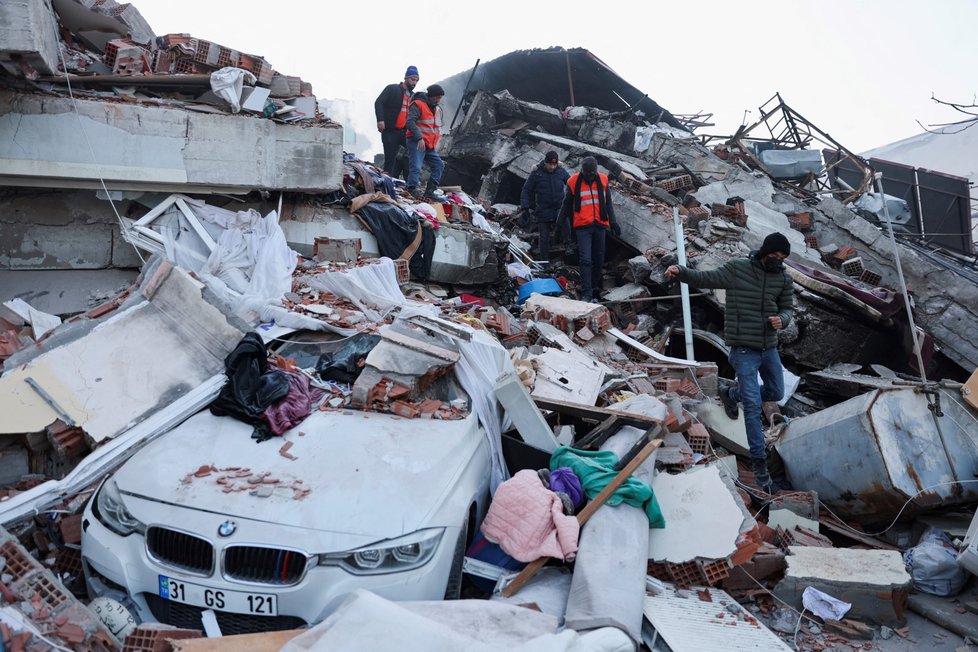 Následky ničivého zemětřesení v Turecku. (9.2.2023)
