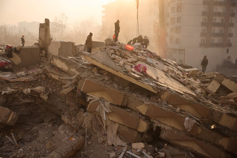 Následky ničivého zemětřesení v Turecku. (11.2.2023)