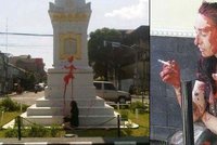 Češku obvinili v indonéské Jakartě z vandalismu. Postříkala sochu