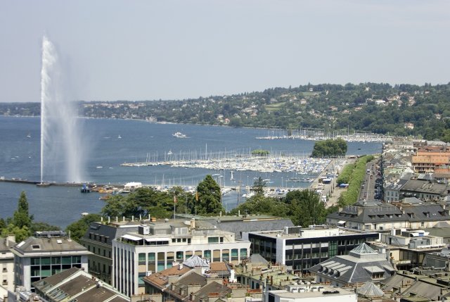 Ženeva a pohled na Ženevské jezero