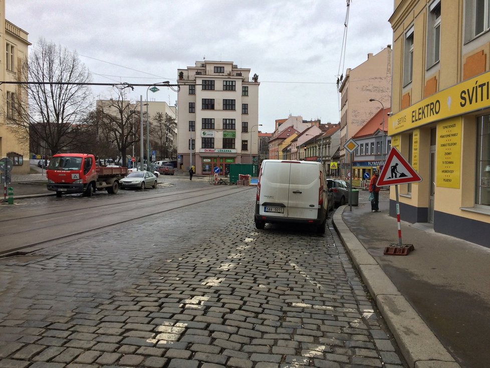 Zenklova ulice během rekonstrukce.