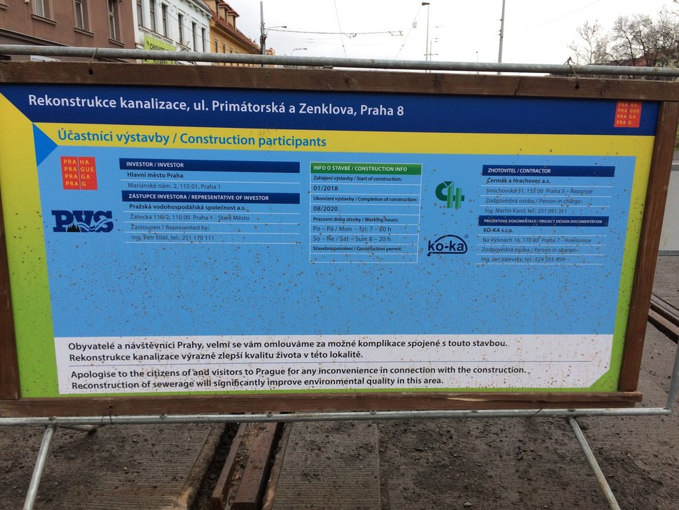 Zenklova ulice během rekonstrukce.