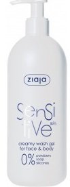 Mycí gel na obličej a tělo Sensitive, Ziaja, 119 Kč (400 ml), koupíte v kamenných prodejnách Ziaja.