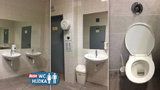 Levné záchody v Letňanech: Čisto, velké zrcadlo, ale toaleťák mimo kabinku