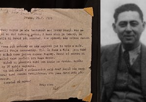 Dopis, který napsal tatínek Siegfried Placzek (†44) svému malému synkovi Pepíčkovi, kterého na poslední chvíli poslal do Anglie do bezpečí před nacisty.