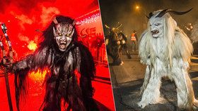 Po celou sobotu se v Židlochovicích koná jarmark. Součástí jsou i děsiví krampusáci.