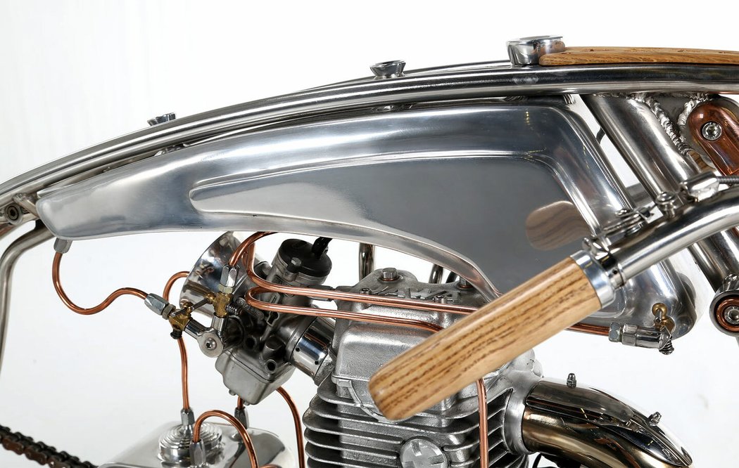 Zillers Motorcycle postavený kolem motoru Jawa