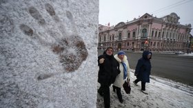 Zima v ruském Petrohradě (9. leden 2024)