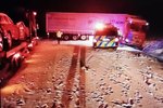 Nehoda kamionu na dálnici D1 na Vysočině (16.12.2022)
