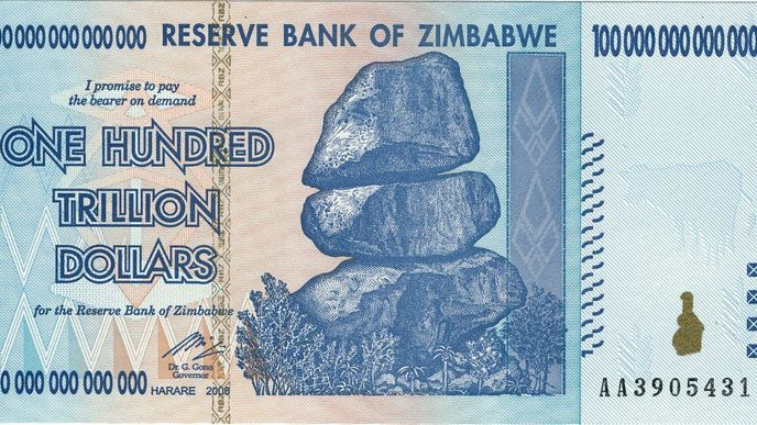 Neuvěřitelná bankovka ze Zimbabwe, na které najdete až 14 nul 