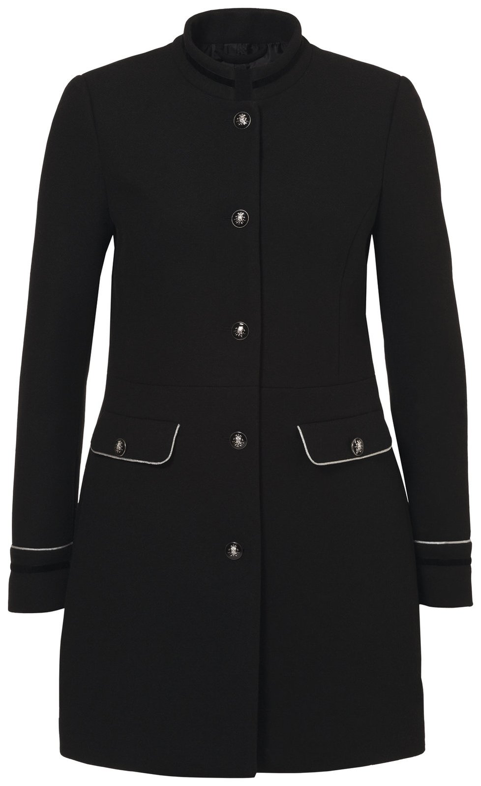 Černý kabát vojenského střihu, prodává C&A Moda, cena: 1398 Kč