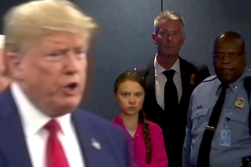 Americký prezident Donald Trump a aktivistka Greta Thunberg