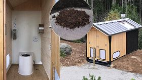Záchody na vrcholu Špičáku jsou postavené tak, aby zapadly do horské přírody. O likvidaci výkalů se tu postarají žížaly.
