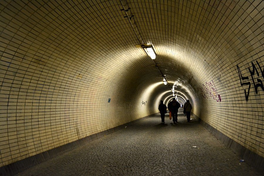 Žižkovský tunel pro pěší.