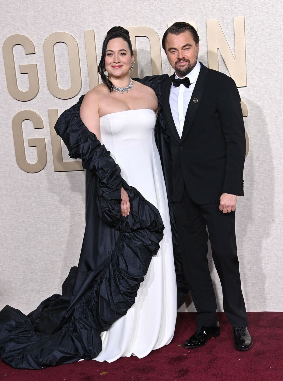 Zlaté Glóby 2024: Herci Lily Gladstoneová a Leonardo DiCaprio.
