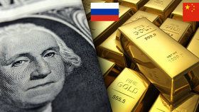 Rusko a Čína masivně skupují zlato: Připravují se na pád dolaru?