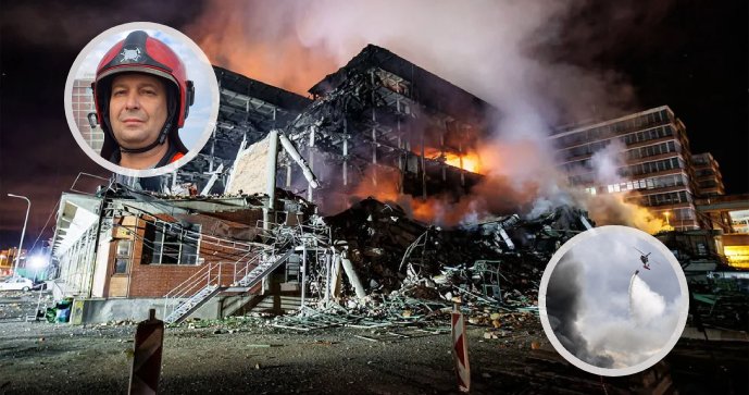 Požár ve Zlíně: Uvnitř budovy je stále přes 200 stupňů.