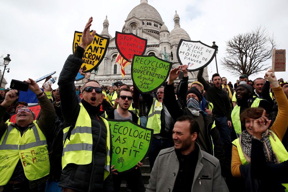 Ve Francii pokračovaly protesty žlutých vest. (23.3.2019)
