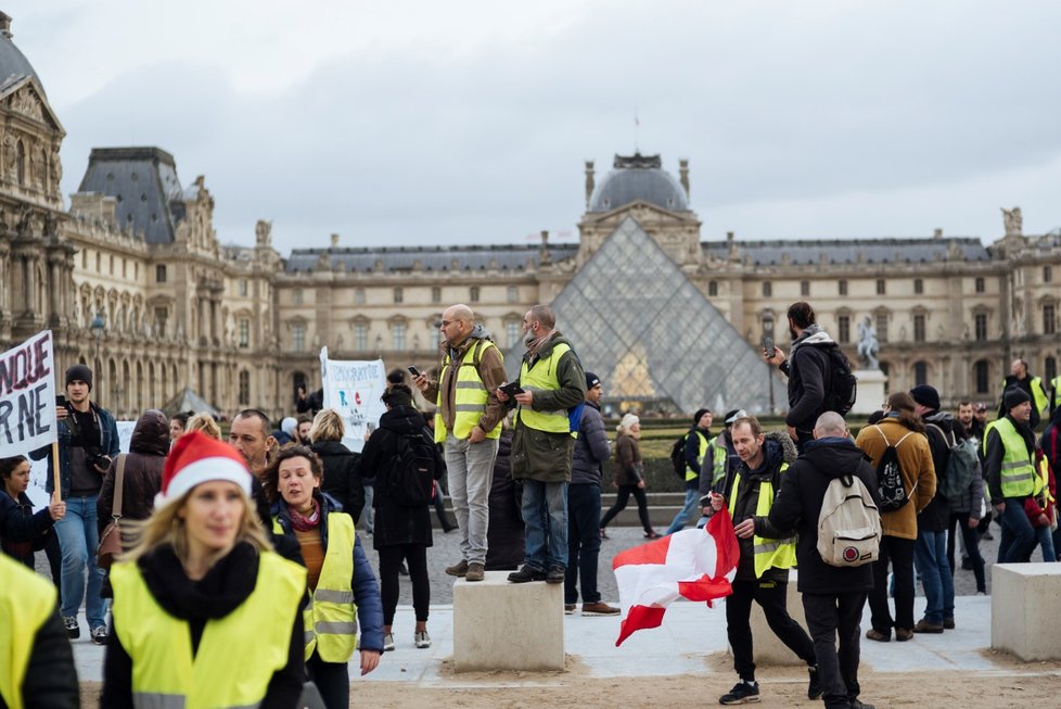 V Paříži proběhly další protesty žlutých vest. (22.12.2018)