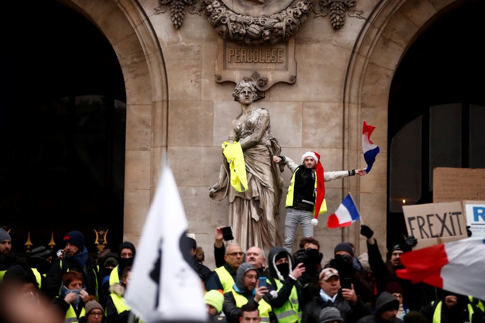 Protesty takzvaných žlutých vest v Paříži (15.12.2018)