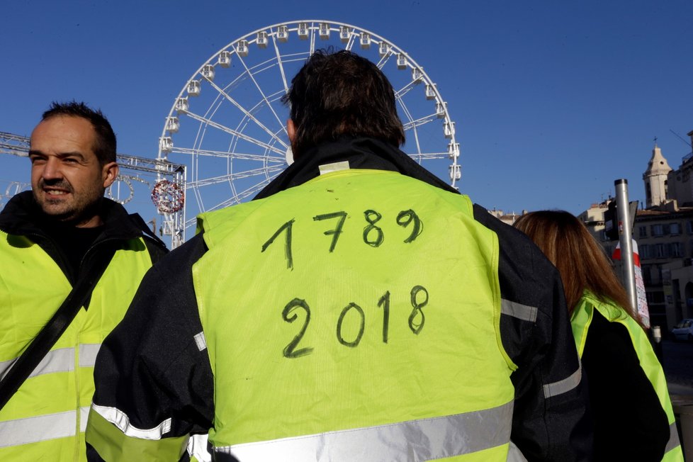 Protesty takzvaných žlutých vest v Paříži (15.12.2018)