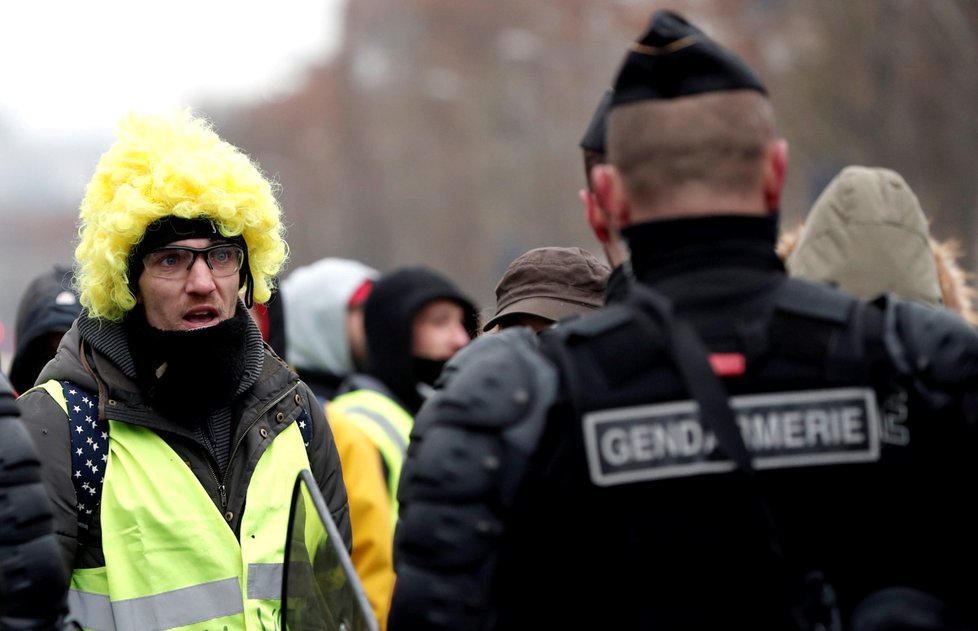 Protesty takzvaných žlutých vest v Paříži (15.12.2018)