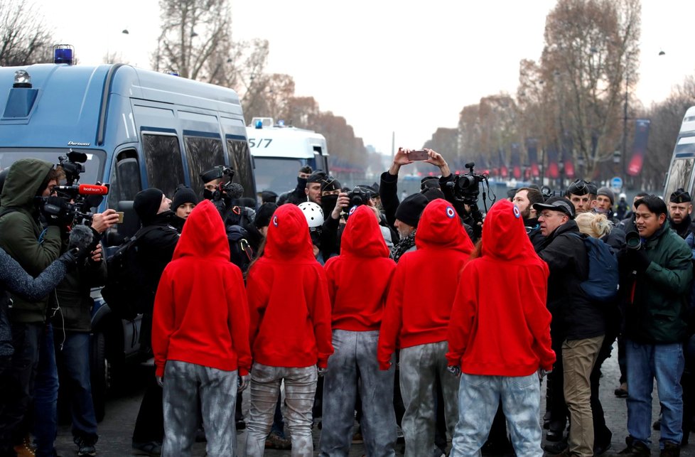 Protesty takzvaných žlutých vest v Paříži (15.12.2018)