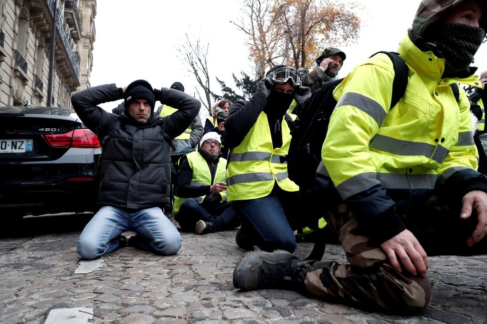 Protesty takzvaných žlutých vest v Paříži (15.12.2018)