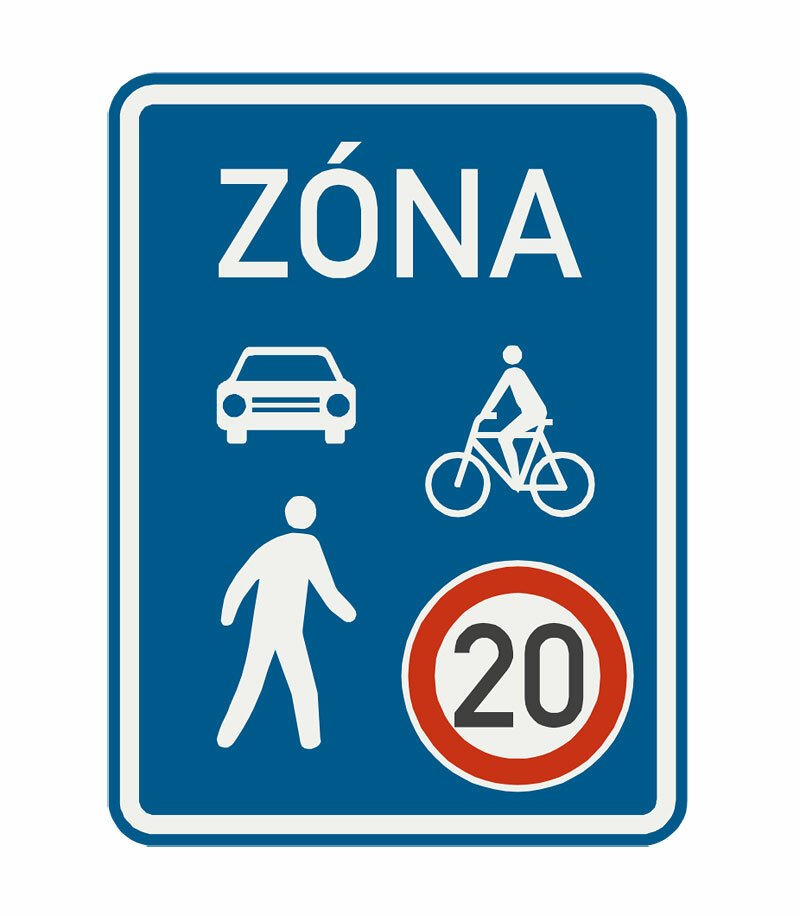 Dopravní značka IZ 10a: Sdílená zóna