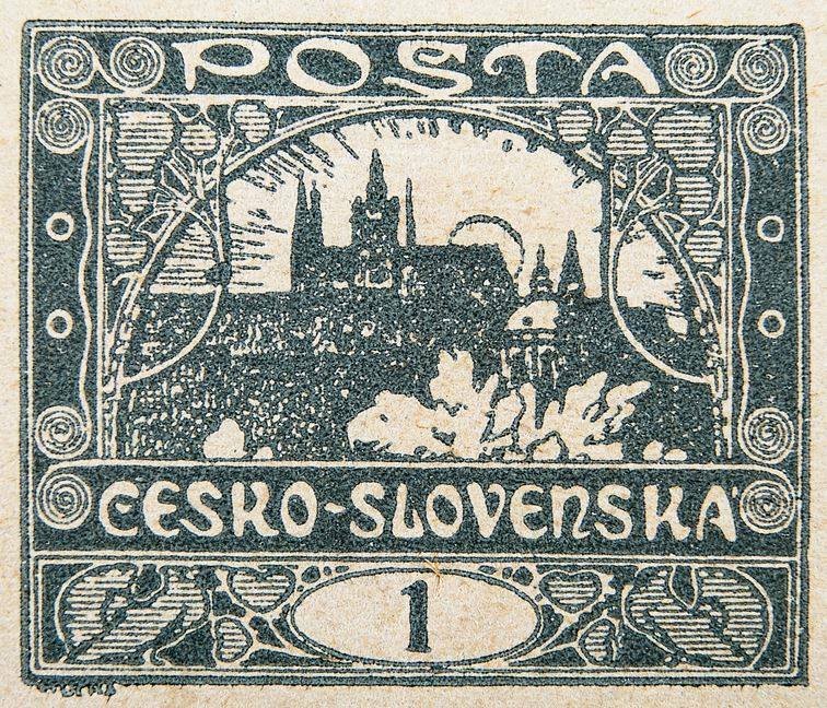 První Československé známky navrhl Alfons Mucha.